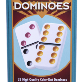 Dominoes: Double Six Color Dot Dominoes in Tin