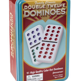 Dominoes: Double 12 Color Dot in Tin