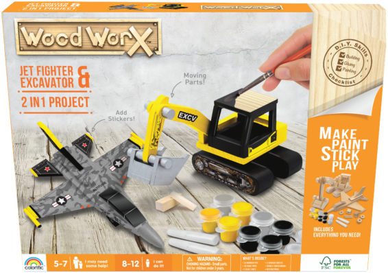 Wood WorX 2-in-1 Jet Fighter Project & Excavator Project