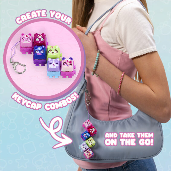An image showing you how to 'create your keycap combos and take them on the go!'